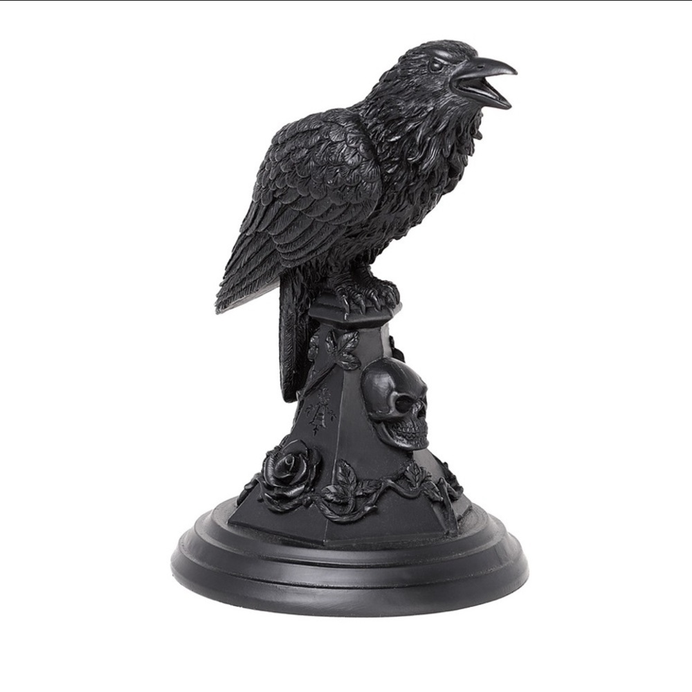 1 LEFT!!! Alchemy Gothic Black Raven Candle Stick Stand Black NWT - Picture 4 of 5